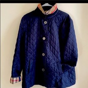 Authentic Burberry Quilted Jacket Navy Blue